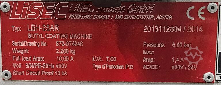 Isoleerklaasi tootmismasin LISEC LBH-25AR