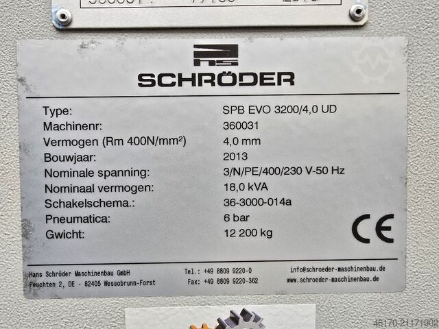 เครื่องพับแผ่นโลหะ Schroder SPB EVO 3200 4 UD