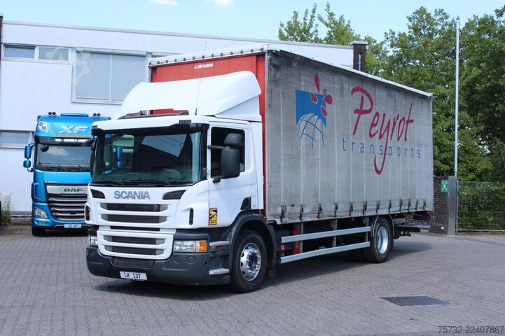Platformas kravas automašīna ar tentu Scania P280 E6 Schiebeplane  Edscha  LBW 2t.  Navi