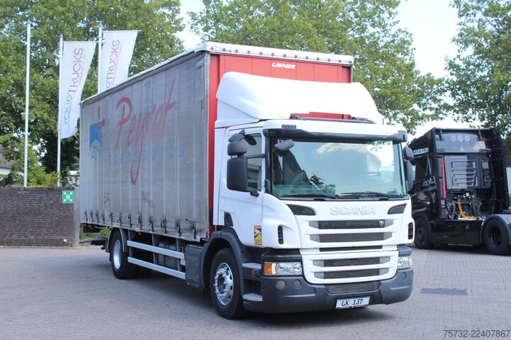Platformas kravas automašīna ar tentu Scania P280 E6 Schiebeplane  Edscha  LBW 2t.  Navi