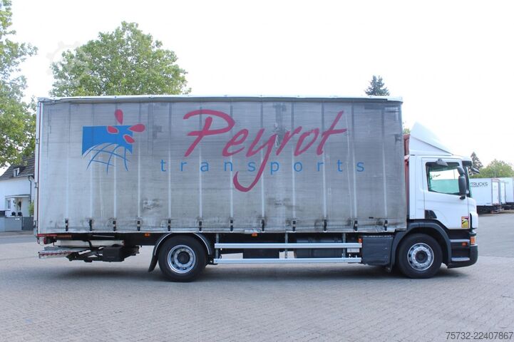 Platformas kravas automašīna ar tentu Scania P280 E6 Schiebeplane  Edscha  LBW 2t.  Navi