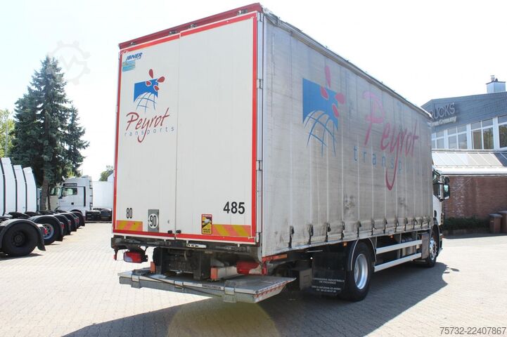 Platformas kravas automašīna ar tentu Scania P280 E6 Schiebeplane  Edscha  LBW 2t.  Navi