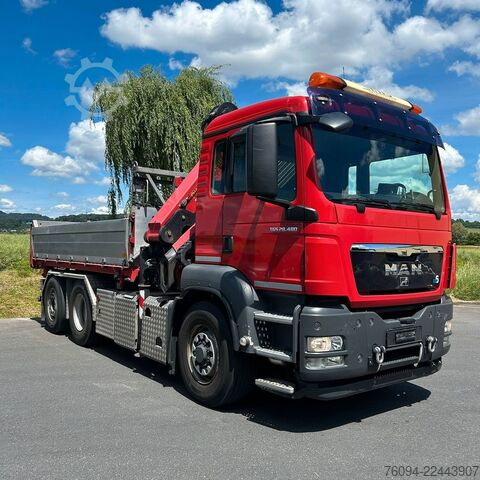 รถดัมพ์ MAN TGS 28.480 6x4-4 ALLRAD KRAN 19m SEILWINDE Wechs
