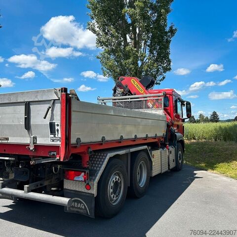 รถดัมพ์ MAN TGS 28.480 6x4-4 ALLRAD KRAN 19m SEILWINDE Wechs
