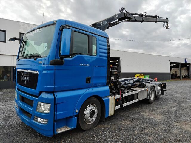 Sistem lengan pengait MAN TGX 26.400 Container Hyvalift Crane HIAB 144