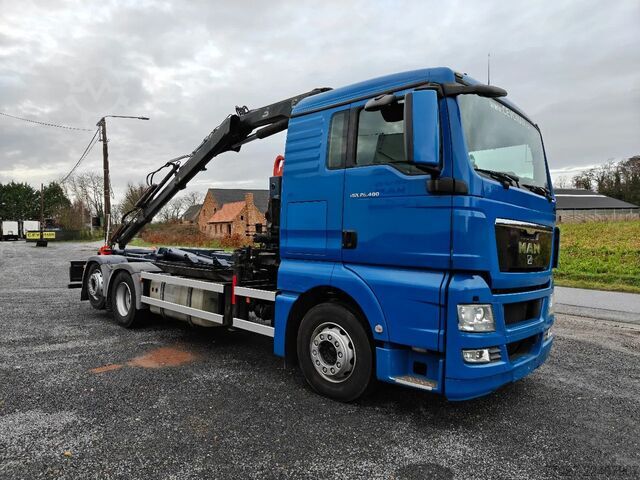 Sistem lengan pengait MAN TGX 26.400 Container Hyvalift Crane HIAB 144