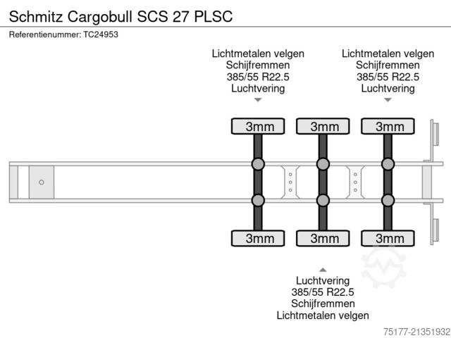 ผ้าใบกันน้ำแบบเลื่อน Schmitz Cargobull SCS 27 PLSC