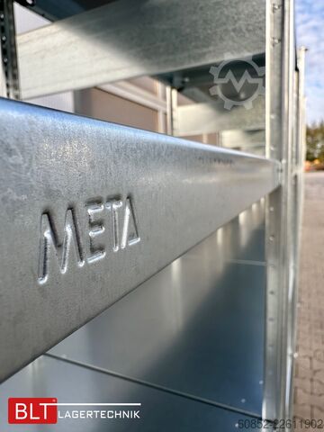 Modulinė lentyna ca. 15,06 lfm. Fachbodenregal META H: 200 cm , T: 60 cm , 150 kg pro Ebene