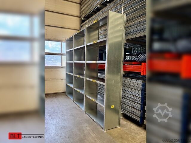 Modulreol ca. 3,06 lfm. Fachbodenregale META Clip, H: 250 cm , T: 40 cm , 100 kg pro Ebene