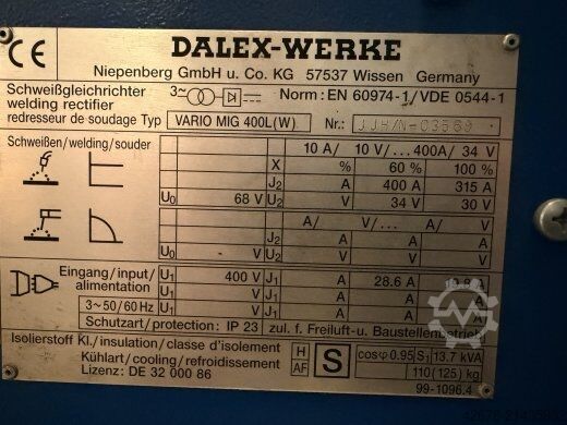 Makinë e saldimit me gaz mbrojtës DALEX VARIO MIG 400 L (W)