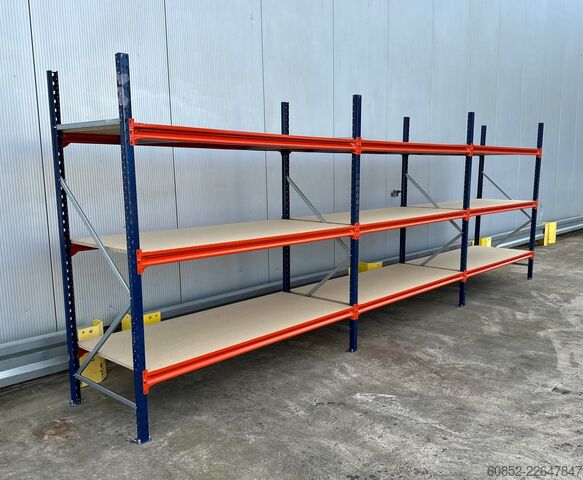 Breedvak opslagsstelling ca. 57 lfm. Weitspannregale H: 200 cm T: 80 cm , 400 kg Fachlast , 3 Ebenen