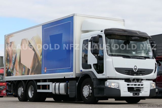 Box truck RENAULT Premium 430 6x2 Koffer Lift-/Lenkachse LBW EU5