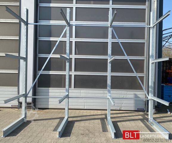 Giá kệ tay đỡ ca. 4,02 lfm. Kragarmregal  H: 350cm T: 137 cm , 500kg/Arm , 4 Lagerebenen