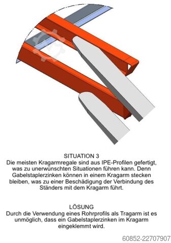 Kệ tay đòn, kệ chịu tải nặng cho hàng hóa dài ca. 4 lfm. Kragarmregal H: 400cm ,Fuß +3 650 kg Belastung pro Arm , Langgutregal