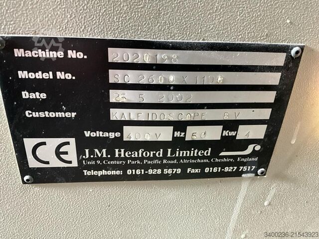 Stationär maskin J.M. Heaford SC 2600 X 1100