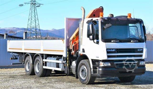 Кран, монтиран на камион DAF CF 75.360 Pritsche 7,95 m + KRAN / FUNK * 6x4