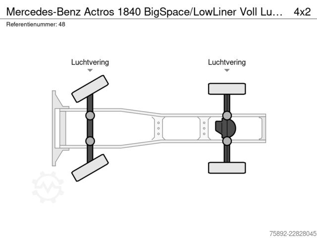 Volume-SZM Mercedes-Benz Actros 1840 BigSpace/LowLiner Voll Luft/Eu6/351tkm