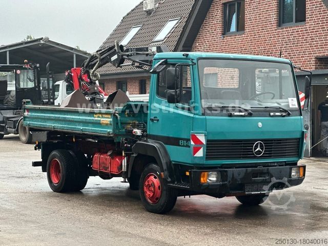 Trostrani kiper kombi MERCEDES-BENZ 814 K 4x2 Meiller DSK HIAB-Ladekran
