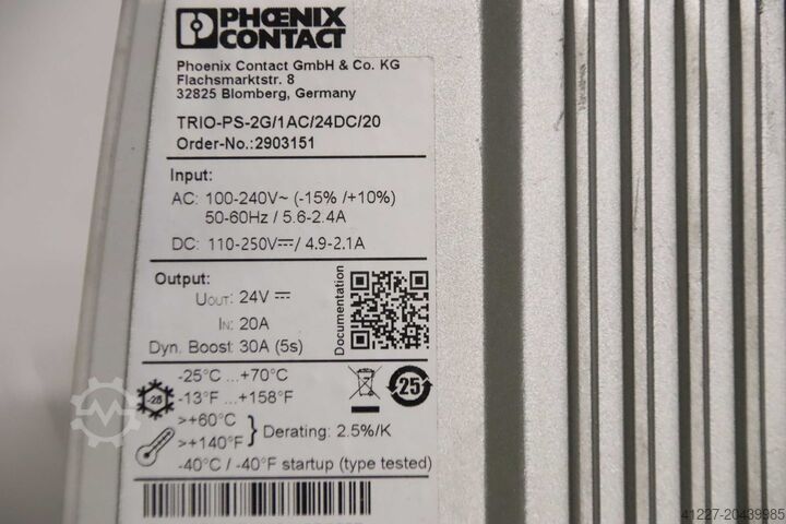 Virtalähde Phoenix Contact TRIO-PS-2G/1AC/24DC/20  2903151