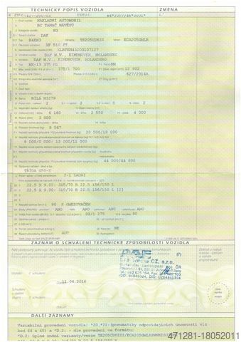 Стандартний тягач DAF XF 510 FT SSC EURO 6 - STANDKLIMA
