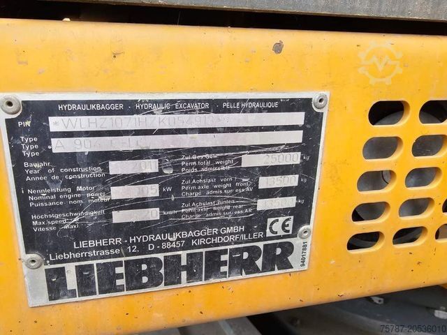 Tekerlekli ekskavatör LIEBHERR A 904-2 C Litronic mit fahrbarer  Kabine, Klima