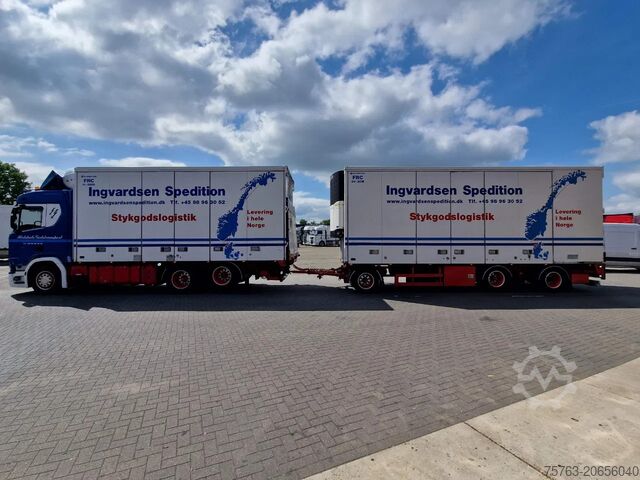 Pārvadājumi saldētavā/saldētavā Scania R500 NGS B6X2NB / Trailer-Bygg 12-2004 / Frigob...