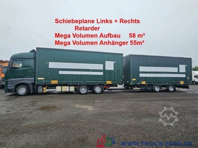 Бортовой грузовик с тентом Mercedes-Benz Actros 2536 6x2 58m³ Mega Wechselbrücke Retarder
