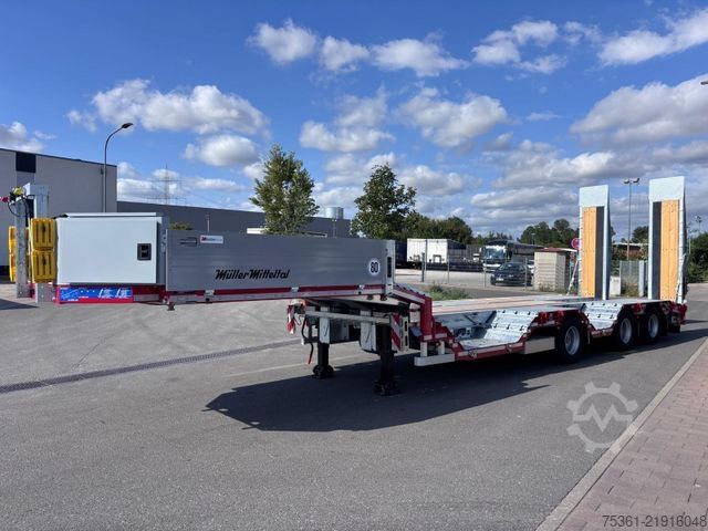 लो लोडर सेमिक्ट्रेलर MÜLLER-MITTELTAL Tieflader TS3-RM ML30,0 mit Radmulden Lenkachse