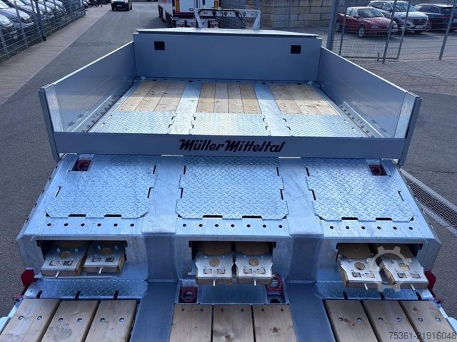 लो लोडर सेमिक्ट्रेलर MÜLLER-MITTELTAL Tieflader TS3-RM ML30,0 mit Radmulden Lenkachse