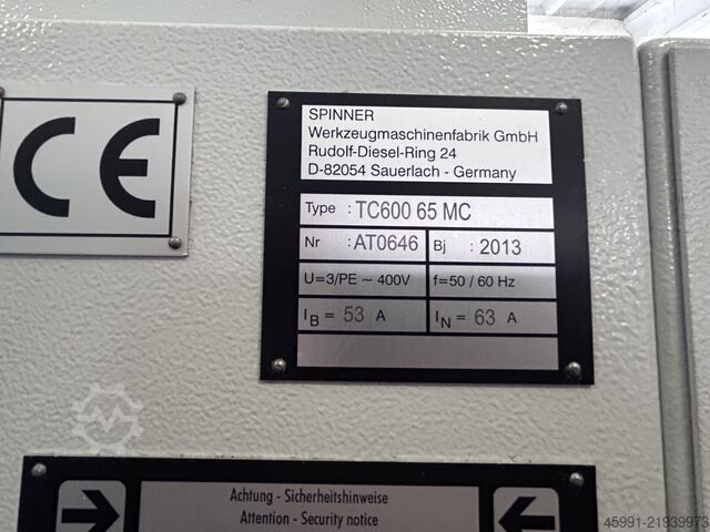 מחרטת CNC Spinner TC600-65MC