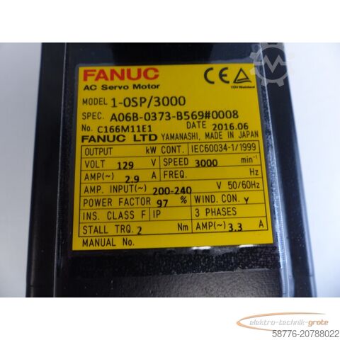 Upravljačka jedinica Fanuc A06B-0373-B569 # 0008 AC Servo Motor SN: C166M11E1 + Pulsecoder