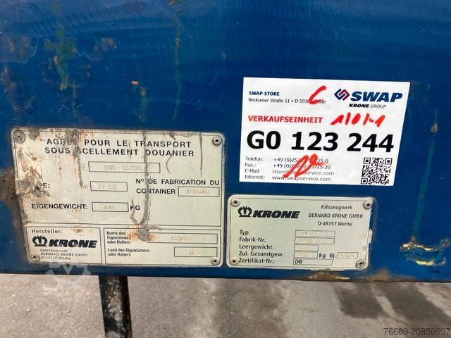 Maiņu virsbūves piekabe KRONE Wechselbrücke Koffer