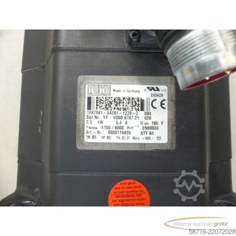 блок управления KUKA 1FK7081-5AZ91-1ZZ9-Z S04 Servomotor SN: YFVD50670721020