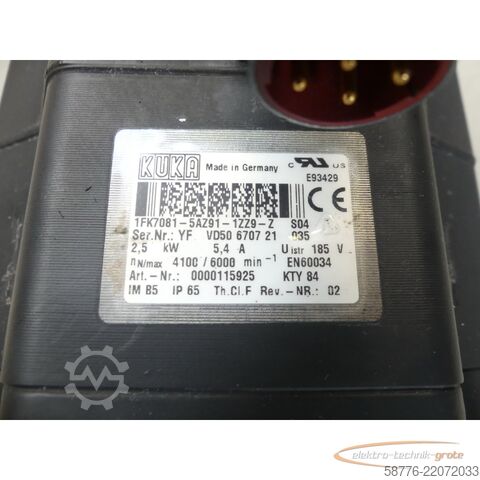 блок управления KUKA 1FK7081-5AZ91-1ZZ9-Z S04 Servomotor SN: YFVD50670721035