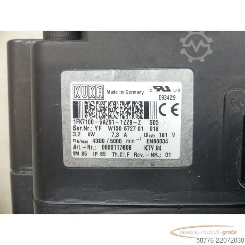 блок управления KUKA 1FK7100-5AZ91-1ZZ9-Z Servomotor SN: YFW150672701018