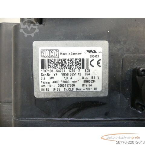 блок управления KUKA 1FK7100-5AZ91-1ZZ9-Z Servomotor SN: YFWV50665142024