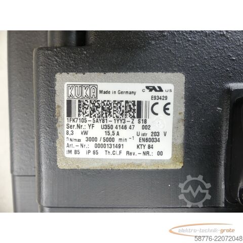 блок управления KUKA 1FK7105-5AY81-1YY3-Z S18 Servomotor SN: YFU350414647002