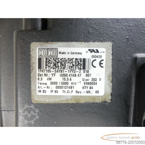 控制单元 KUKA 1FK7105-5AY81-1YY3-Z S18 Servomotor SN: YFU350414647007
