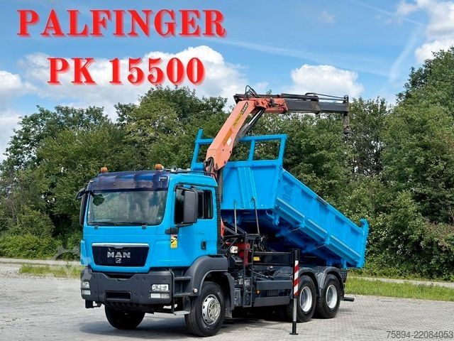 Autožeriav MAN TGS 33.360*KIPPER 5,00 m *PK 15500/FUNK * 6x4