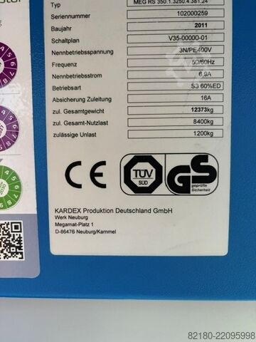 Elevador de almacenamiento Kardex MEG RS 350