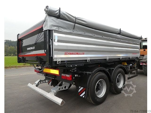 Tipper sa 3 strane Schwarzmüller Tandem-Kippanhänger bündig, Plane, Zurrringe