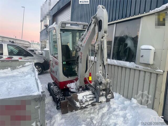 Bandgrävare Takeuchi TB216 mini digger w/ 3 buckets. See hours! WATCH V