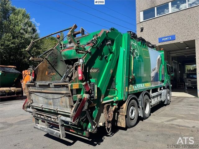Atkritumu savākšanas transportlīdzeklis Volvo FM410 6x2 1 Chamber Waste Truck w/ Crane.