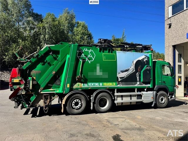 Atkritumu savākšanas transportlīdzeklis Volvo FM410 6x2 1 Chamber Waste Truck w/ Crane.