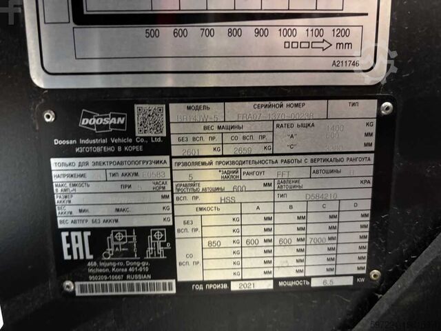 Schubmaststapler Doosan BR14JW-5 neu (unused) neue Batterie bei Lieferung