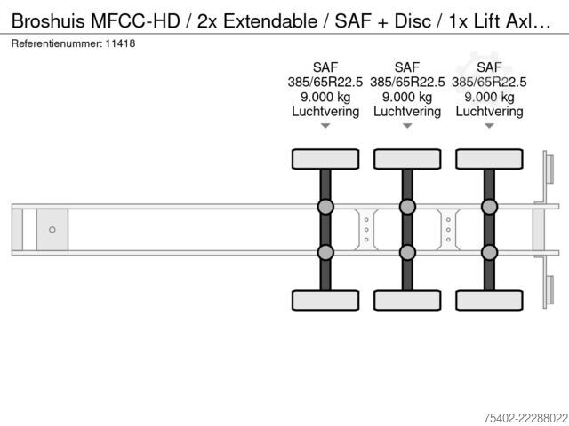  Broshuis MFCC-HD / 2x Extendable / SAF + Disc / 1x Lift ...