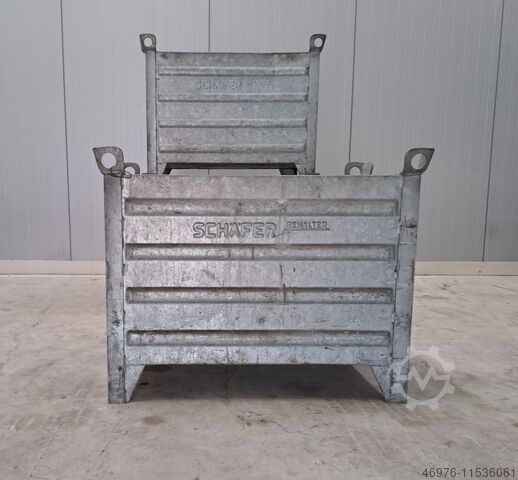 Kraušanas konteiners Konteiners Metāla konteiners SSI Schäfer / Feuerverzinkt / 3 Stück / Abm.: 850x550x670mm (BxTxH) / 4 Kranösen
