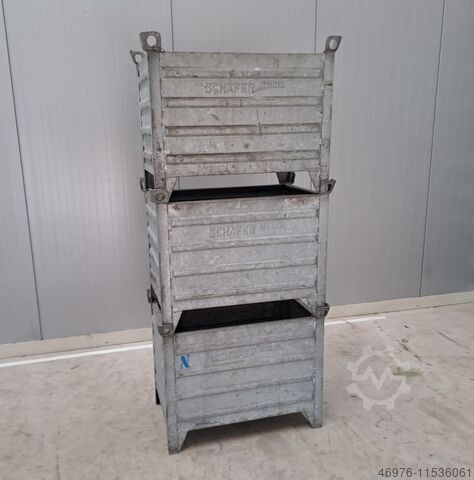 Kraušanas konteiners Konteiners Metāla konteiners SSI Schäfer / Feuerverzinkt / 3 Stück / Abm.: 850x550x670mm (BxTxH) / 4 Kranösen