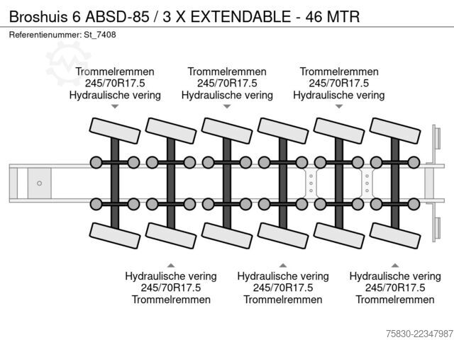  Broshuis 6 ABSD-85 / 3 X EXTENDABLE - 46 MTR