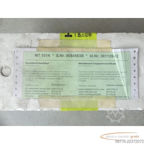  Heidenhain MT 101K Messtaster ID: 361139-02 SN: 8084593 --